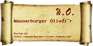 Wasserburger Olivér névjegykártya