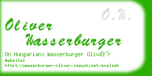 oliver wasserburger business card